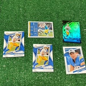 (5) Justin Herbert NFL Football LA Chargers cards!